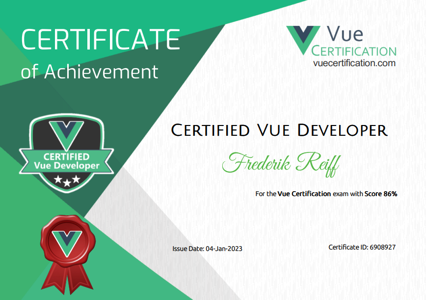 Vue Academy Certified Vue Developer